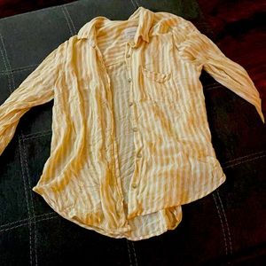 American Eagle yellow striped top